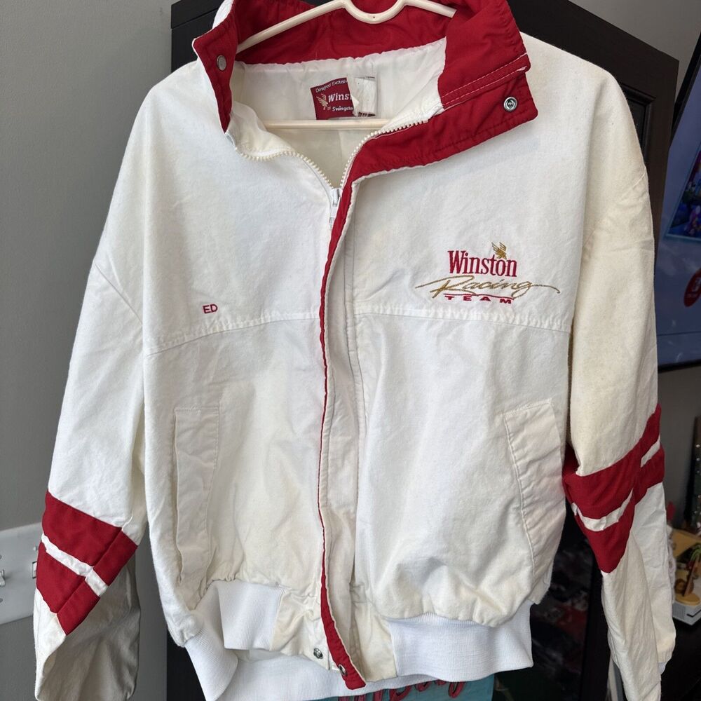 Vintage 80s 90s Swingster Winston Racing Team Jacket Nascar USA Zip Mens Sz L